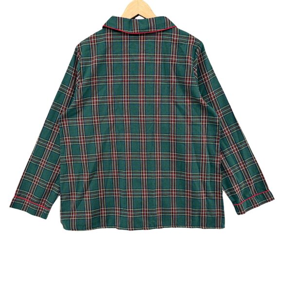 The Bella Bean Tartan Shirt Womens Green Red Plaid Button Front Top Size M - Picture 2 of 10